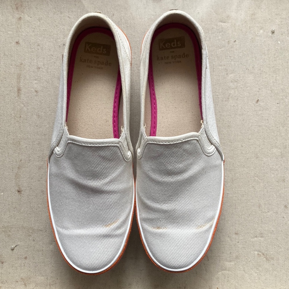 Kate Spade x Keds Double Decker Twill Loafer in Snow White SizeUS 8 Rainbow